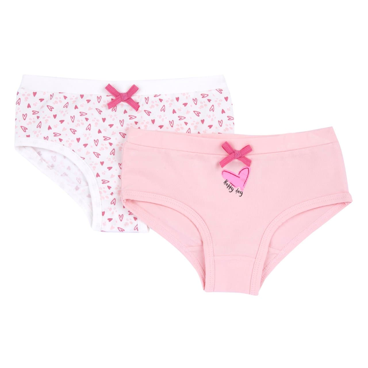 Set Intimo Culottes | Chicco Set intimo culottes Chicco per bambina in jersey di cotone elasticizzato, con due mutandine rosa, una tinta unita e una fantasia, entrambe con stampa e fiocchetto decorativo, certificate Oeko-Tex. | Chicco