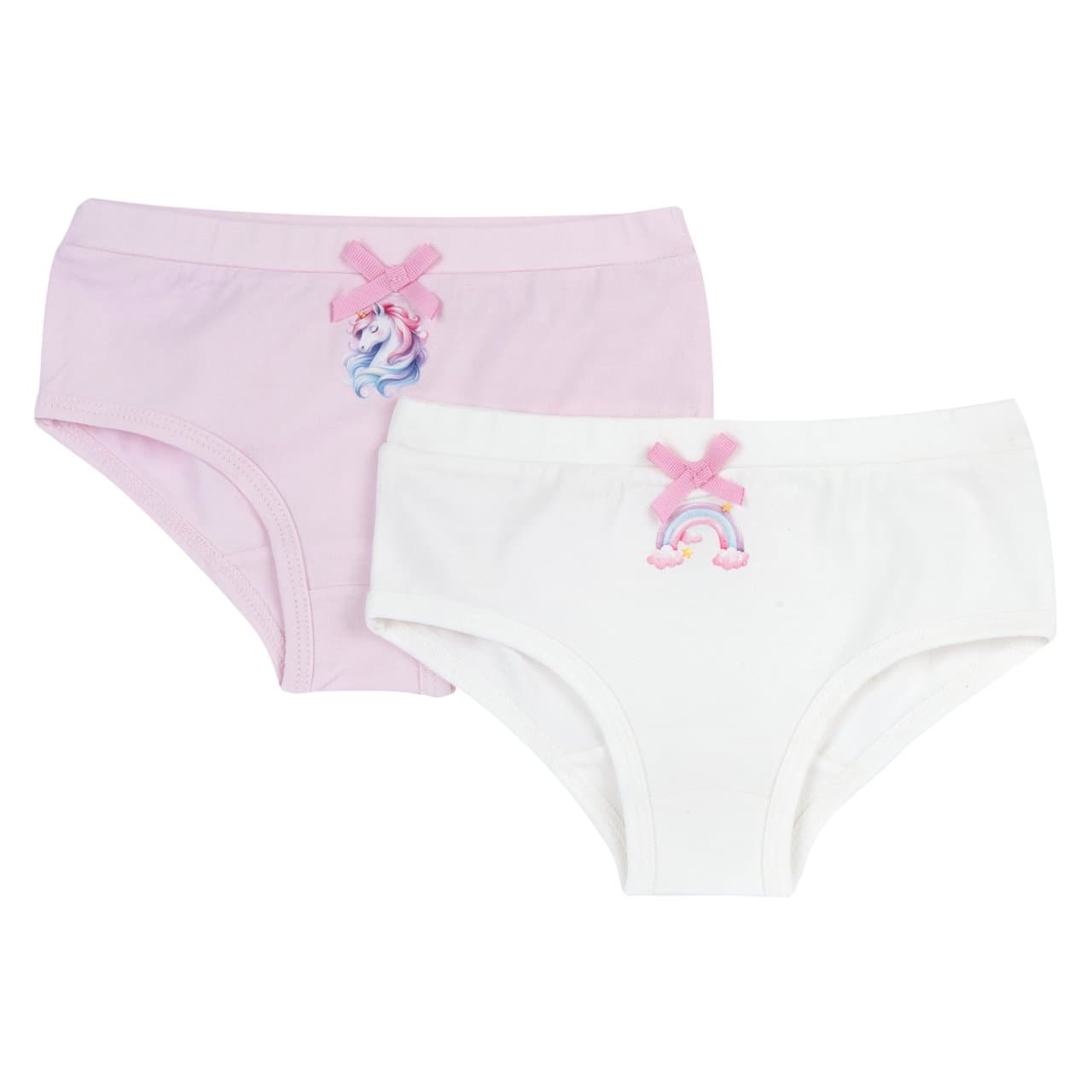 Set Intimo Culottes | Chicco Set intimo culottes Chicco per bambina, due mutandine bianche in jersey di cotone elasticizzato con stampa e fiocchetto, ideali per l'autunno/inverno. | Chicco