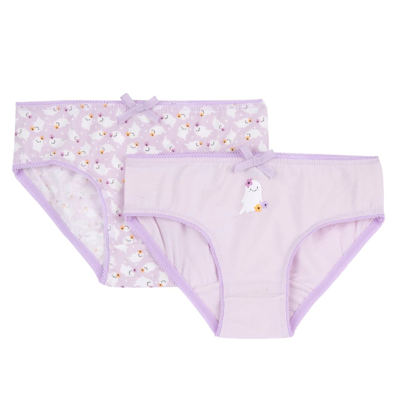 Set Mutandine Intime | Chicco Set di due slip intimi viola per bambina Chicco in jersey di cotone elasticizzato, con piccola stampa e fiocchetto decorativo, ideali per autunno/inverno. | Chicco