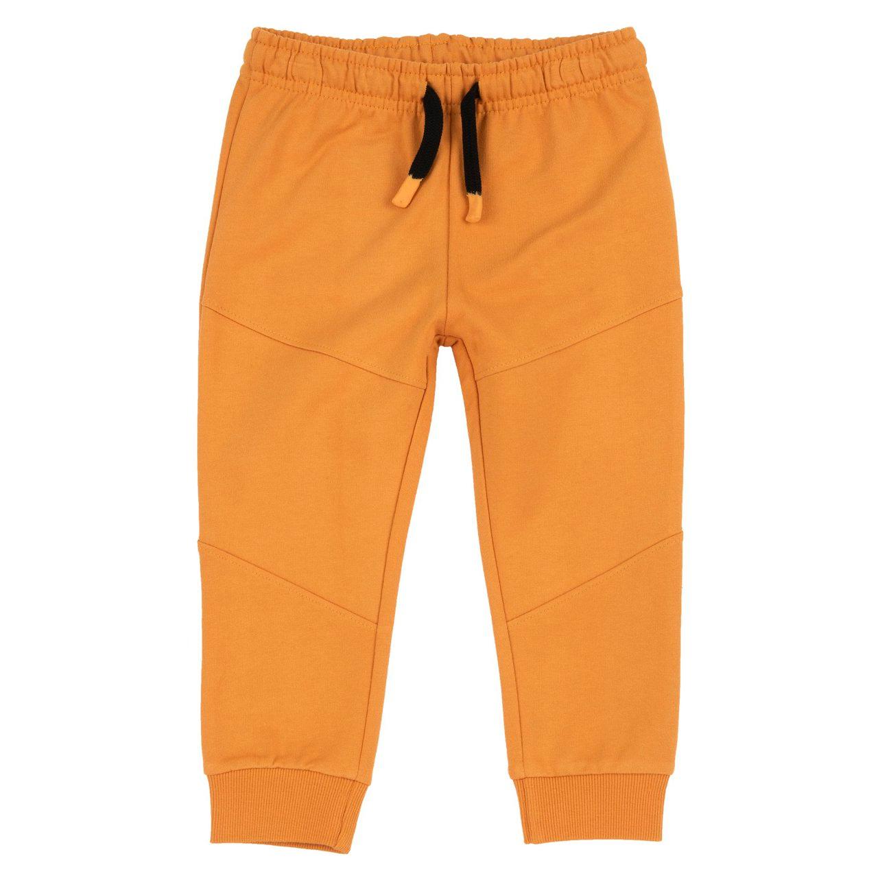 Pantaloni Lunghi | Chicco Pantaloni jogger Chicco arancioni in felpa non garzata per bambino, con vita elasticizzata e coulisse, ideali per l'autunno/inverno. | Chicco