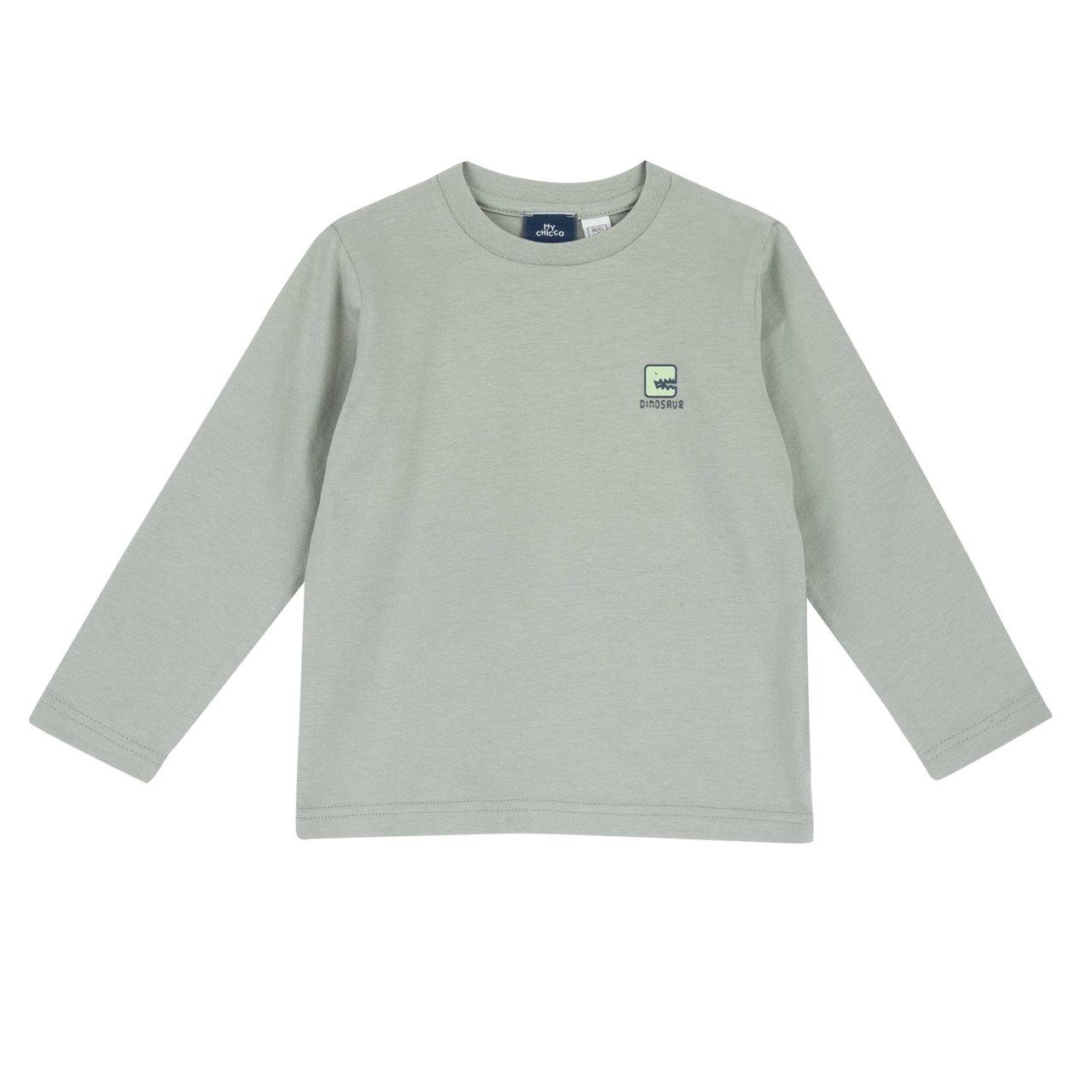 Maglietta Manica Lunga | Chicco Maglietta a manica lunga Chicco verde in jersey di cotone per bambino, con stampa in rilievo sul davanti e digitale sul retro, ideale per l'autunno/inverno. | Chicco
