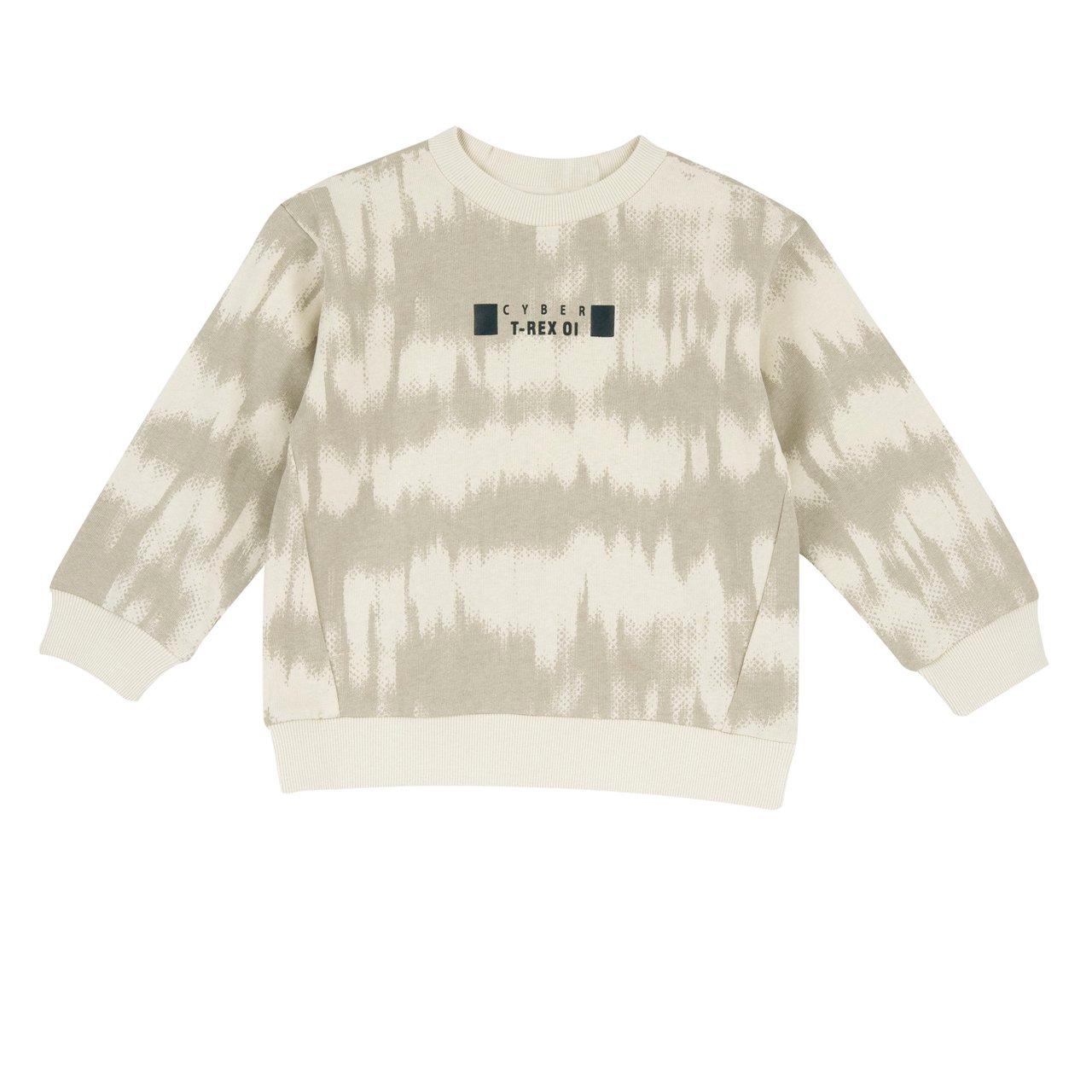 Felpa Girocollo Fantasia | Chicco Felpa girocollo fantasia Chicco bianca in cotone garzato con effetto tie-dye e stampa in rilievo, per bambino. | Chicco