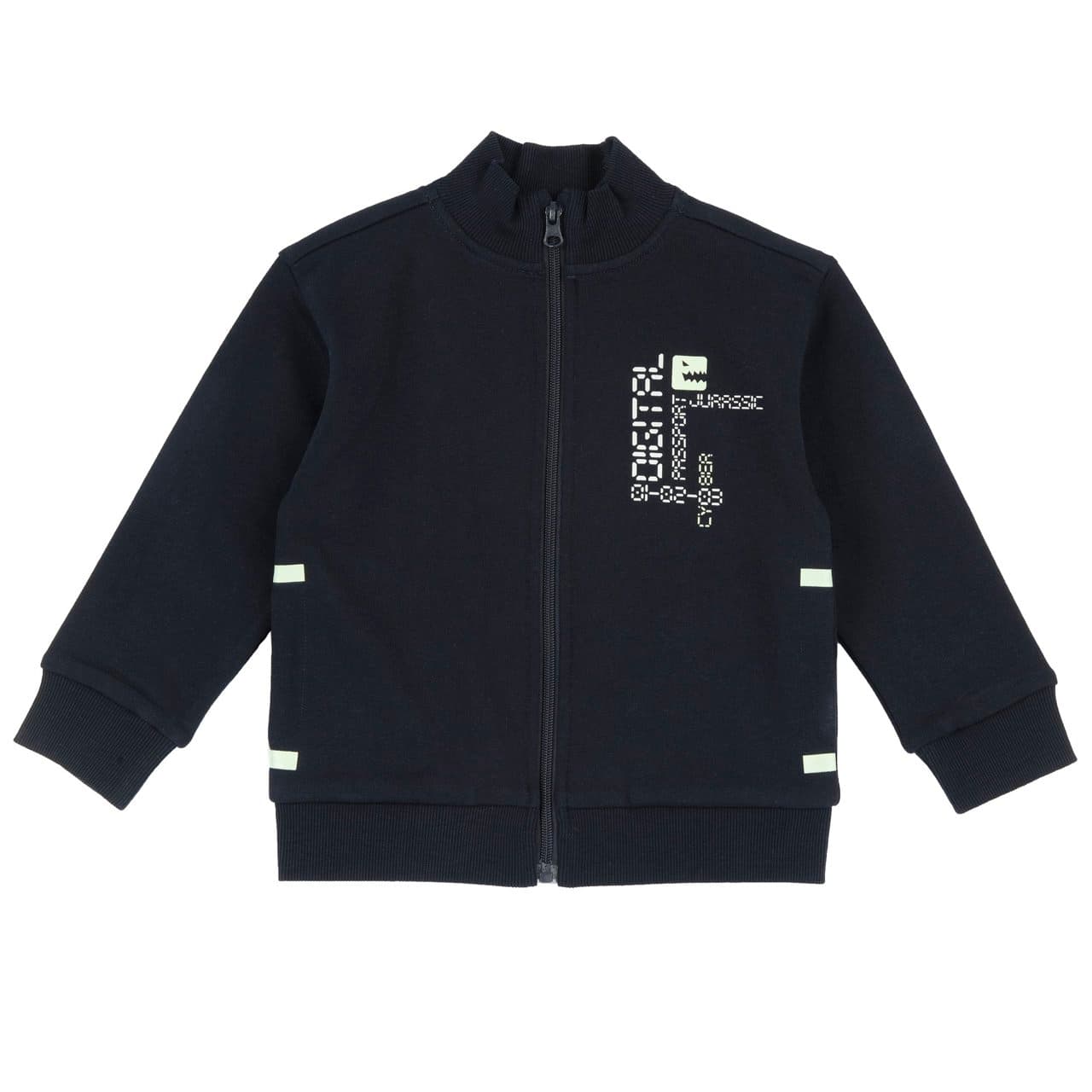 Felpa Con Zip | Chicco Felpa con zip blu in cotone garzato da bambino Chicco, con tasche laterali stampate e dettagli in rilievo, ideale per l'autunno/inverno. | Chicco