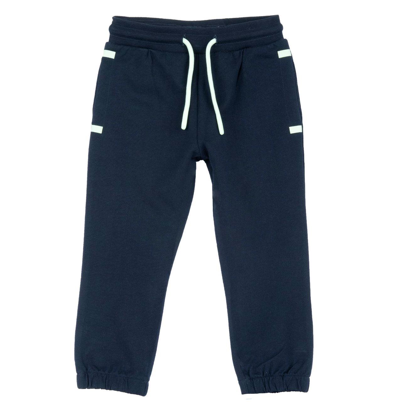 Pantaloni Lunghi | Chicco Pantaloni jogger Chicco verdi in felpa non garzata per bambino, con vita elasticizzata, cordino, tasche con stampa decorativa e elastico interno sul fondo gamba, ideali per autunno/inverno. | Chicco