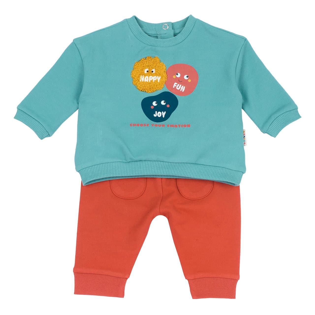 Completo Maglia Con Pantaloni | Chicco Completo maglia e pantaloni Chicco unisex in felpa elasticizzata verde per neonati, con grafica stampata e girovita elastico. | Chicco