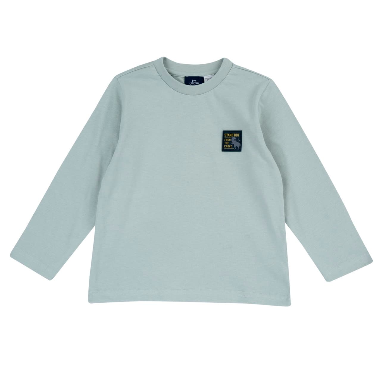 Maglietta Manica Lunga | Chicco Maglietta a manica lunga Chicco verde in jersey 100% cotone per bambino, con stampa dinosauro sul retro e etichetta gommata sul davanti. | Chicco