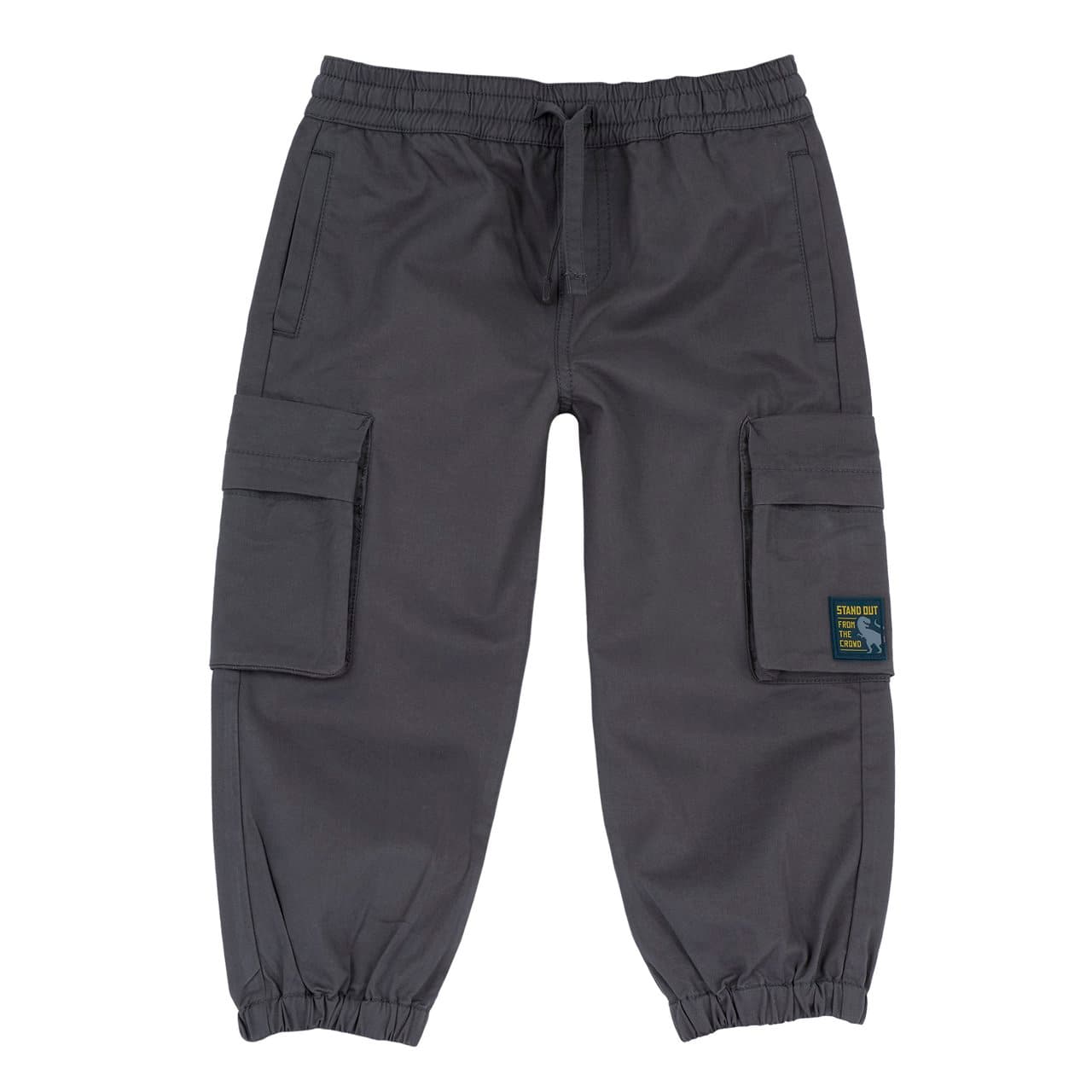 Pantaloni Lunghi | Chicco Pantaloni lunghi Chicco grigi in gabardine 100% cotone, modello balloon con vita elasticizzata e laccetto, per bambino, certificati Oeko-Tex. | Chicco