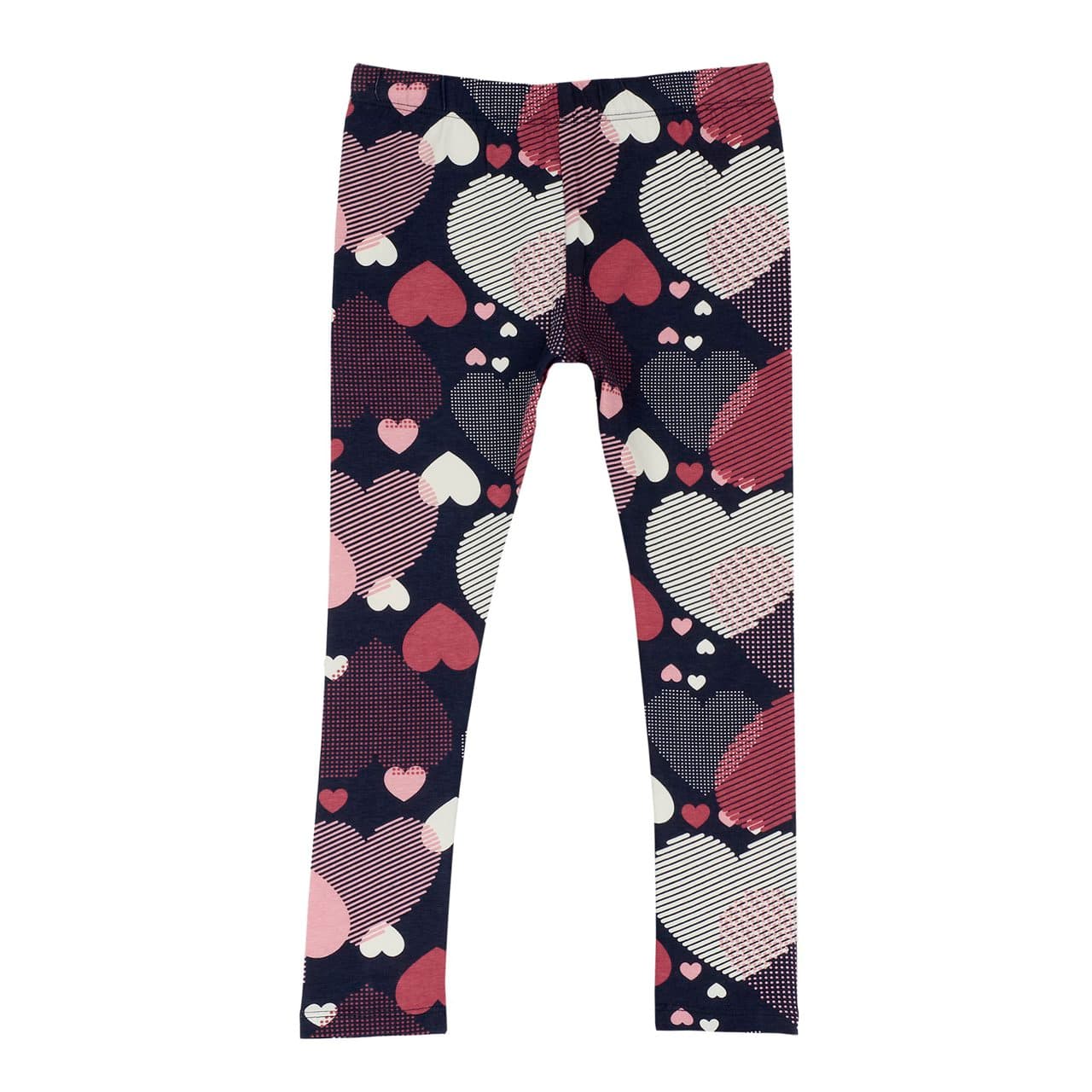 Leggings Fantasia | Chicco Leggings lunghi blu Chicco per bambina con fantasia a cuori in jersey di cotone elasticizzato, ideali per l'autunno/inverno. | Chicco