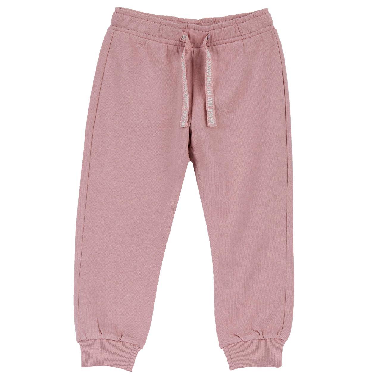 Pantaloni Lunghi | Chicco Pantaloni jogger lunghi Chicco rosa in felpa di cotone non garzata per bambina, con vita elasticizzata e laccetto personalizzato. | Chicco