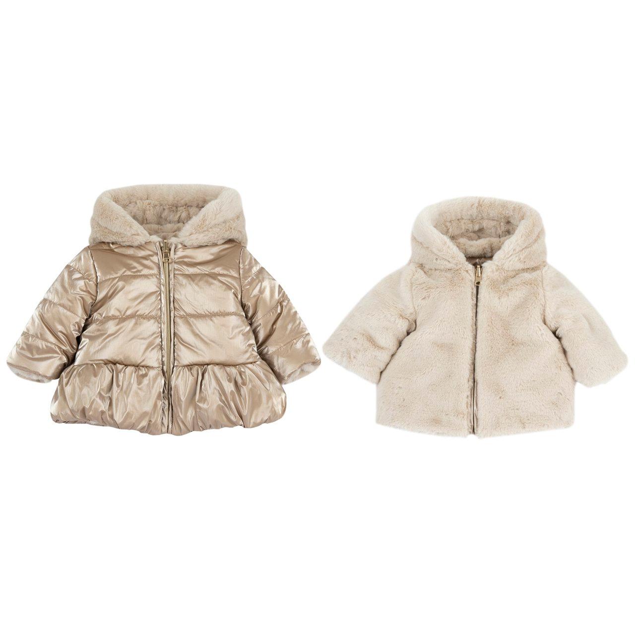 Giubbotto Invernale Reversibile | Chicco Giubbotto invernale reversibile Chicco bianco per neonata, con zip metallica e finitura lucida, ideale per l'autunno/inverno. | Chicco