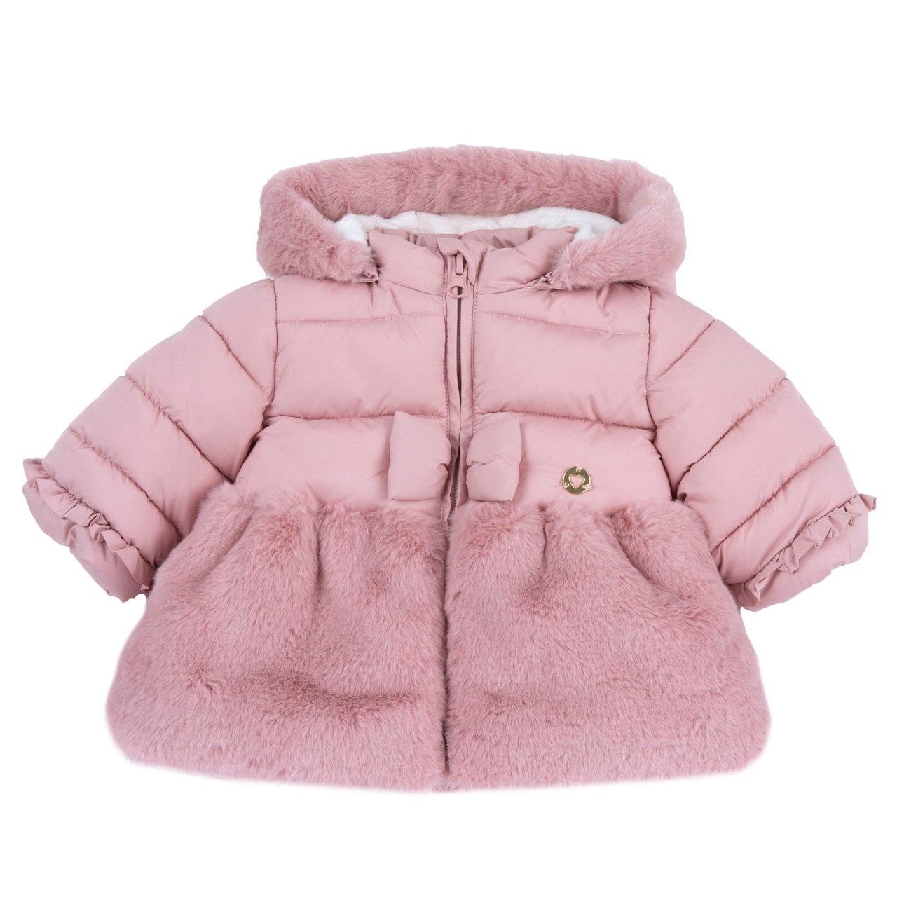 Giubbotto Imbottito | Chicco Giubbotto imbottito rosa da bambina Chicco con cappuccio removibile, fiocco frontale e medaglietta a cuore, ideale per l'autunno/inverno. | Chicco