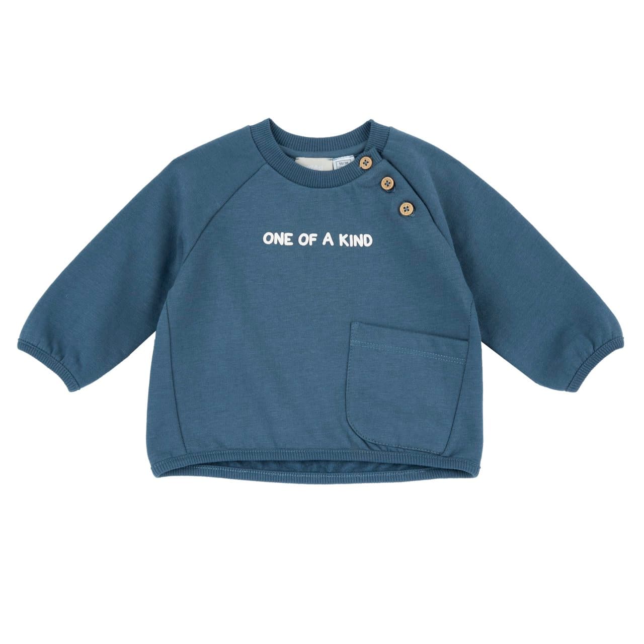 Felpa Girocollo | Chicco Felpa girocollo Chicco azzurra in felpa garzata con grafica stampata in rilievo e bottoncini effetto legno sulla spalla per facilitare la vestibilità. | Chicco