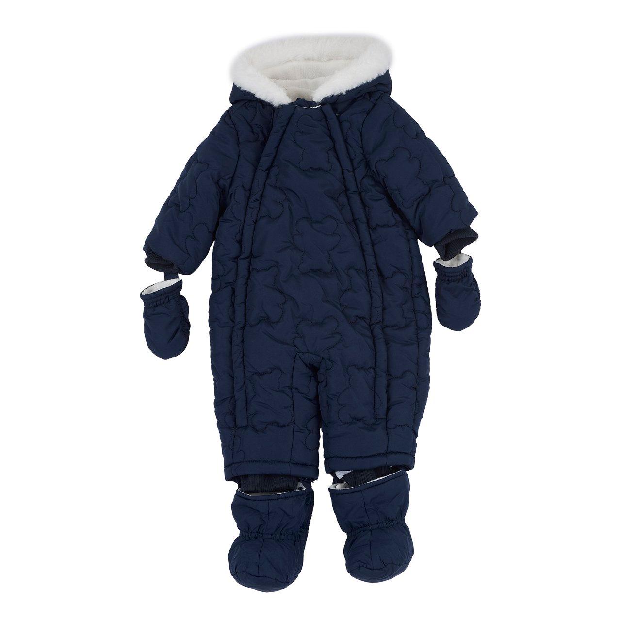 Tutina Invernale Imbottita | Chicco Tutina invernale imbottita Chicco blu per bambino, in tessuto tecnico riciclato idrorepellente con fodera in pile, dotata di muffole e piedini removibili. | Chicco