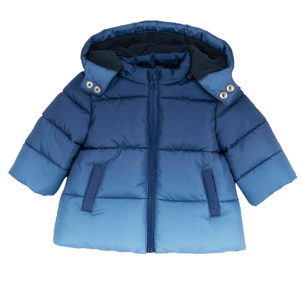 Giubbotto Fantasia Con Cappuccio Rimovibile | Chicco Giubbotto invernale azzurro Chicco per bambino con fantasia sfumata, cappuccio rimovibile e trattamento idrorepellente. | Chicco