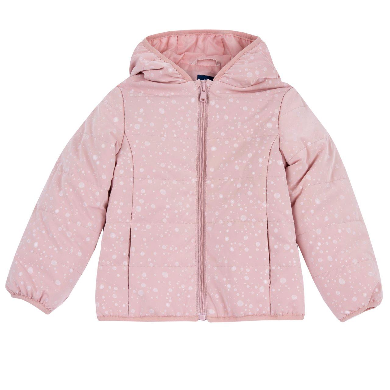 Giubbino Fantasia Imbottito Con Cappuccio | Chicco Giubbino invernale imbottito da bambina Chicco rosa con stampa fantasia effetto goccia e cappuccio, ideale per l'autunno/inverno. | Chicco