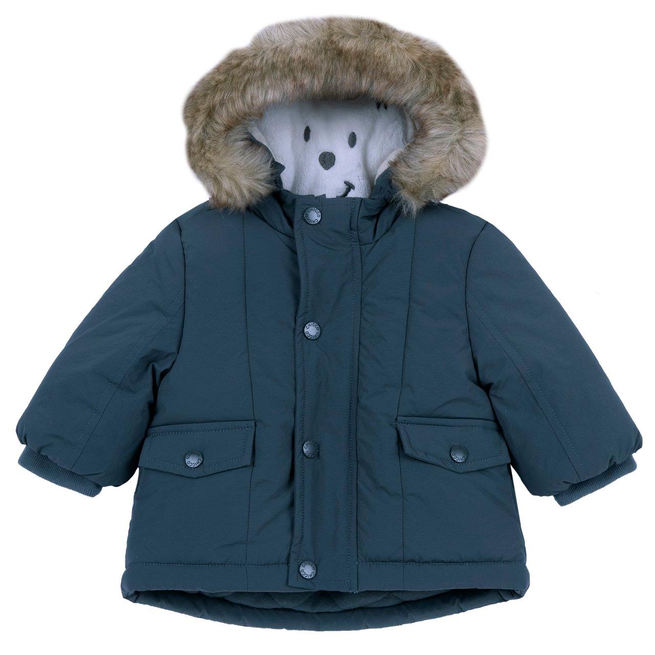 Giubbotto Lungo Imbottito | Chicco Giubbotto lungo imbottito Chicco grigio per bambino, in tessuto tecnico impermeabile con cappuccio e bordo removibile, ideale per l'autunno/inverno. | Chicco
