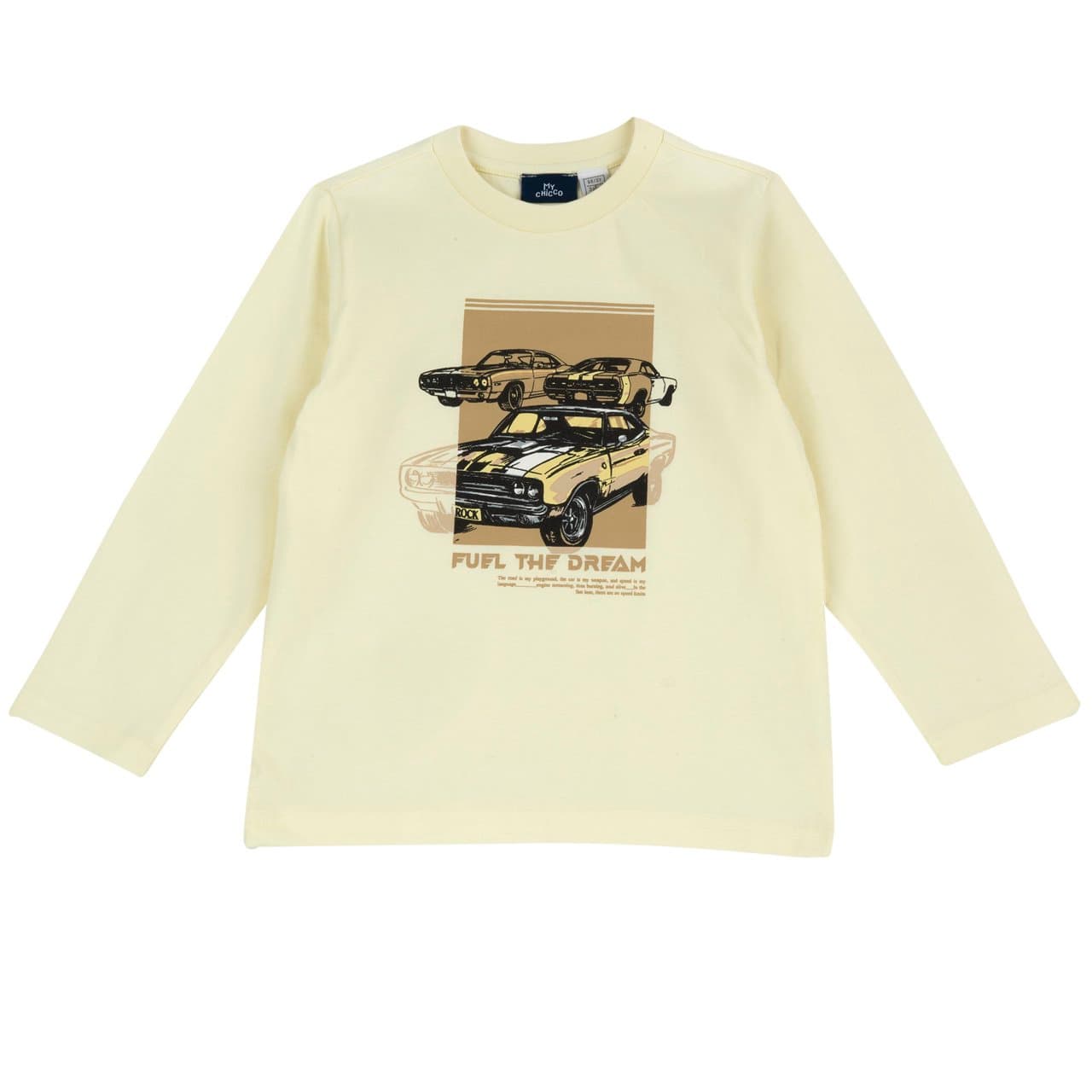 Maglietta Manica Lunga | Chicco Maglietta a manica lunga Chicco gialla in 100% cotone jersey, con stampa fotografica e chiusura a bottoni sulla spalla per neonati. | Chicco