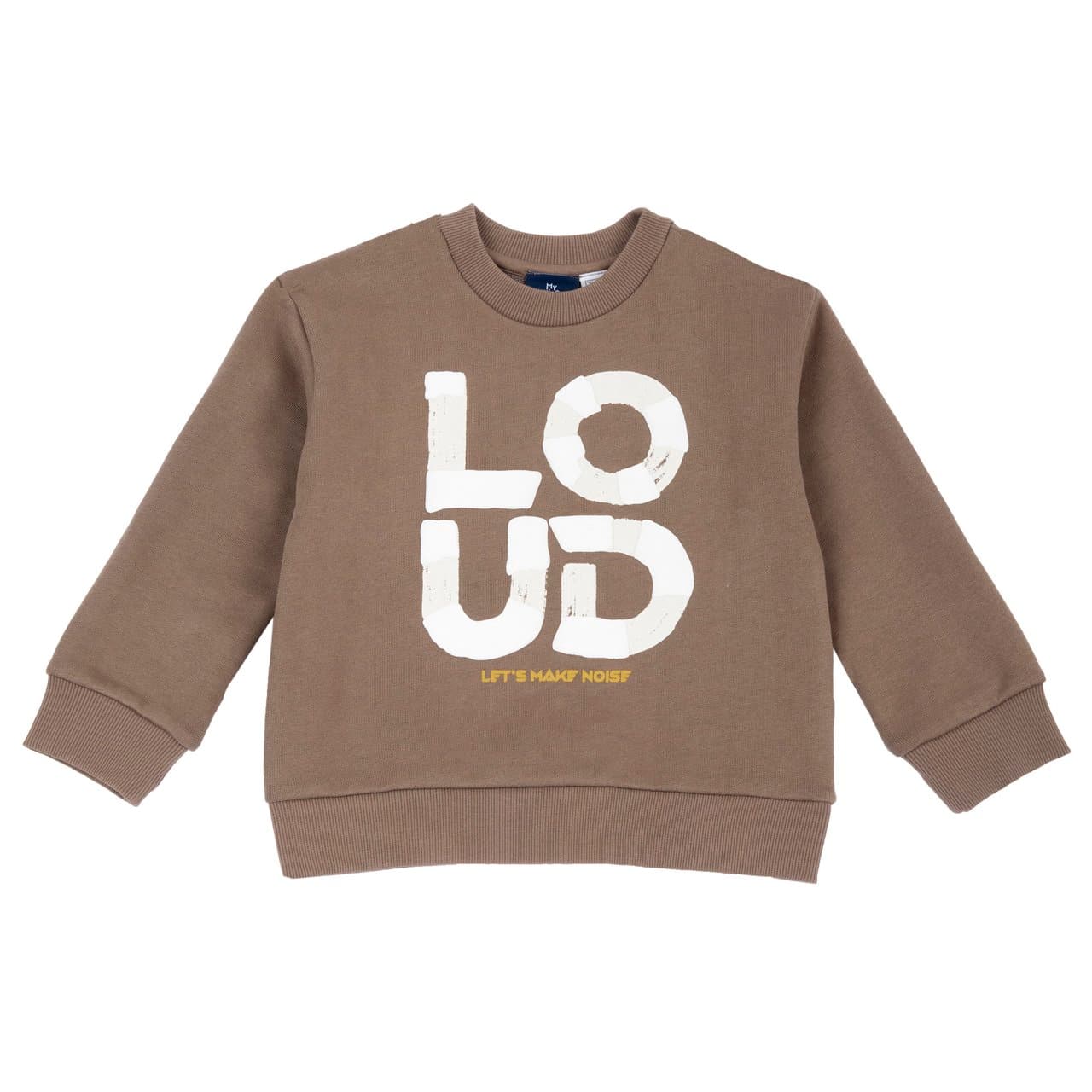 Felpa Girocollo | Chicco Felpa girocollo Chicco marrone in misto cotone per bambino, con grafica in rilievo e certificazione Oeko-Tex. | Chicco