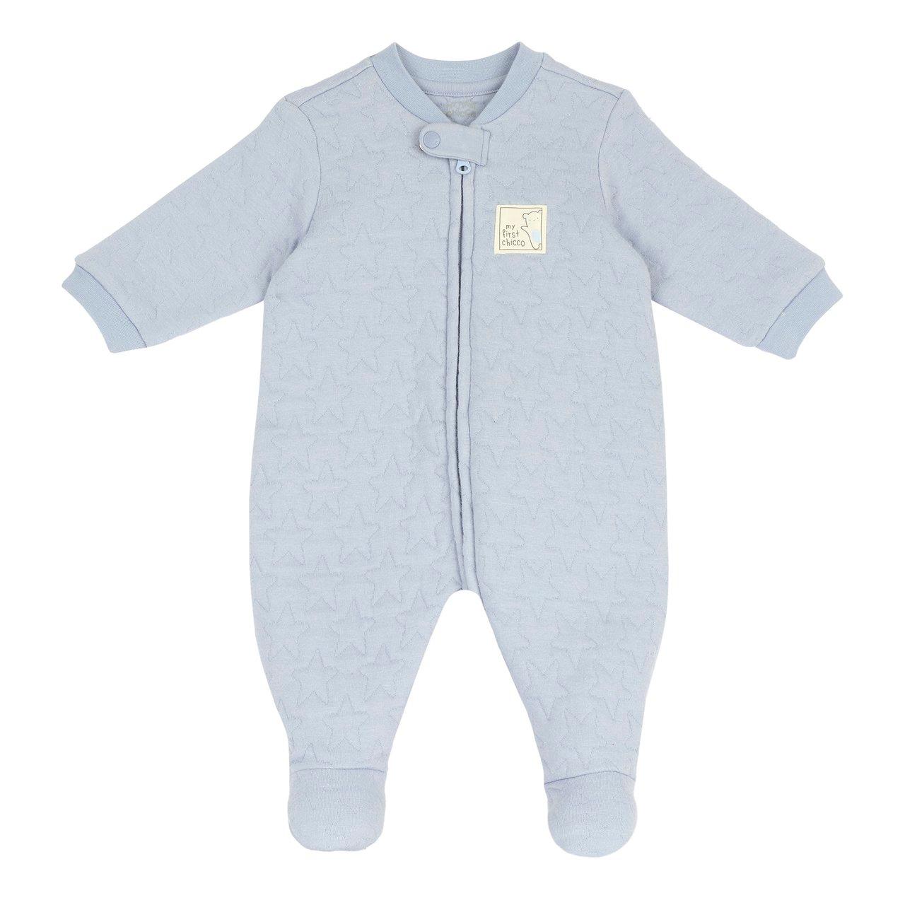 Tutina Aperta Davanti | Chicco Tutina Chicco rosa per bambina, effetto trapuntato con stelle, chiusura zip frontale e piedini antiscivolo. | Chicco