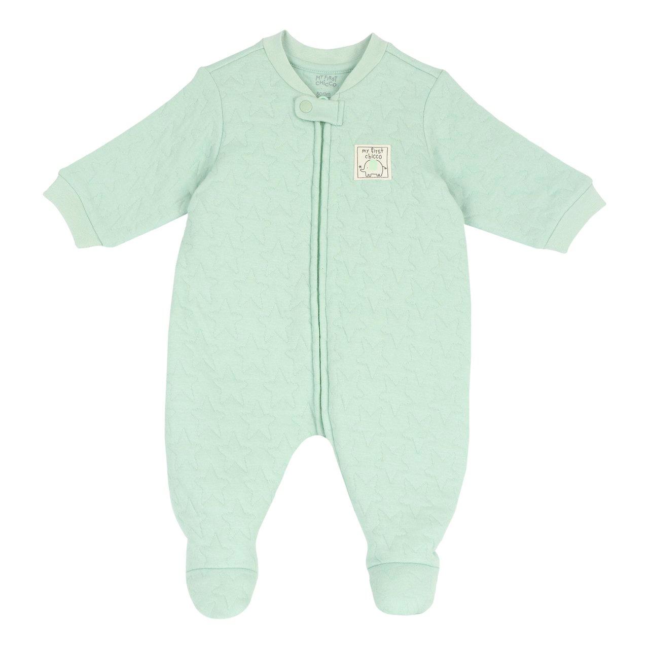 Tutina Aperta Davanti | Chicco Tutina Chicco rosa per bambina, effetto trapuntato con stelle, chiusura zip frontale e piedini antiscivolo. | Chicco