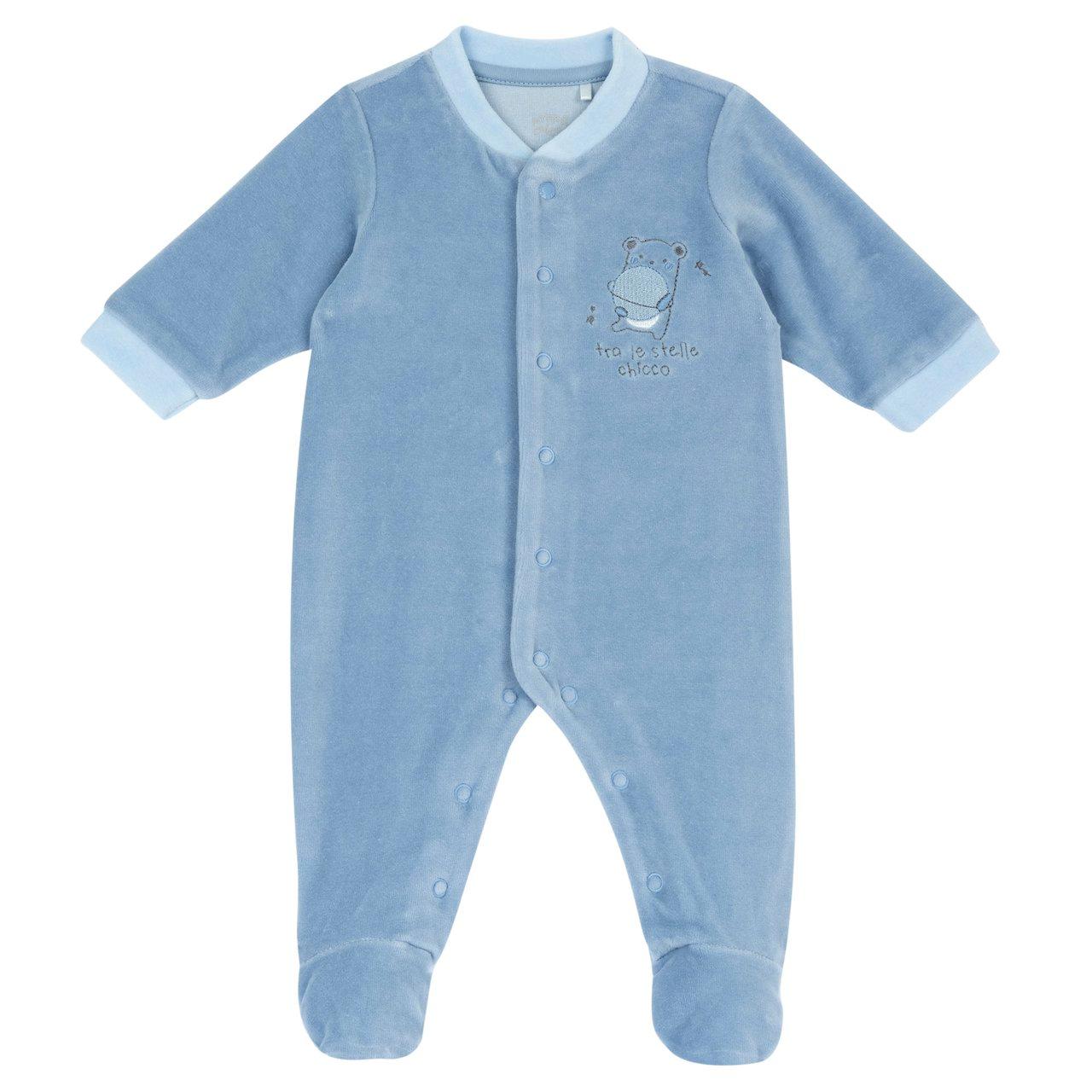 Tutina Aperta Davanti | Chicco Tutina aperta davanti Chicco in ciniglia rosa per bambina, con grafica ricamata e chiusura a bottoni automatici, ideale per autunno/inverno. | Chicco