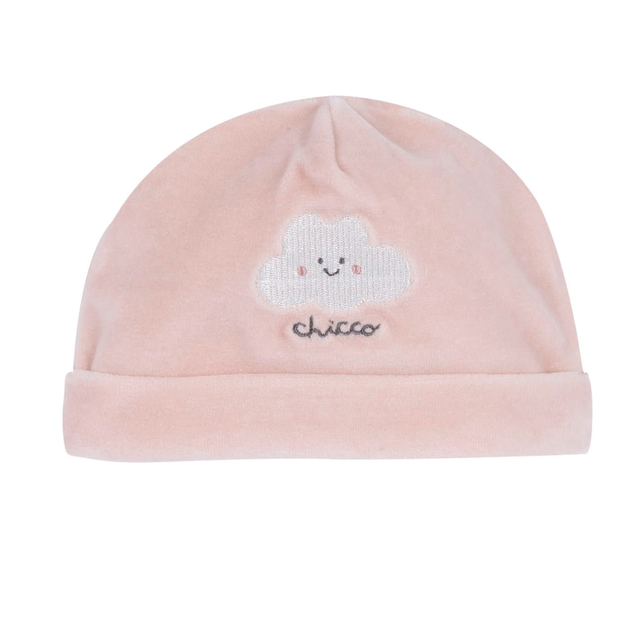 Cappello Con Grafica | Chicco Cappello Chicco in ciniglia rosa per bambina con grafica ricamata, ideale per autunno/inverno, taglia 0-2 anni, certificato Oeko-Tex. | Chicco