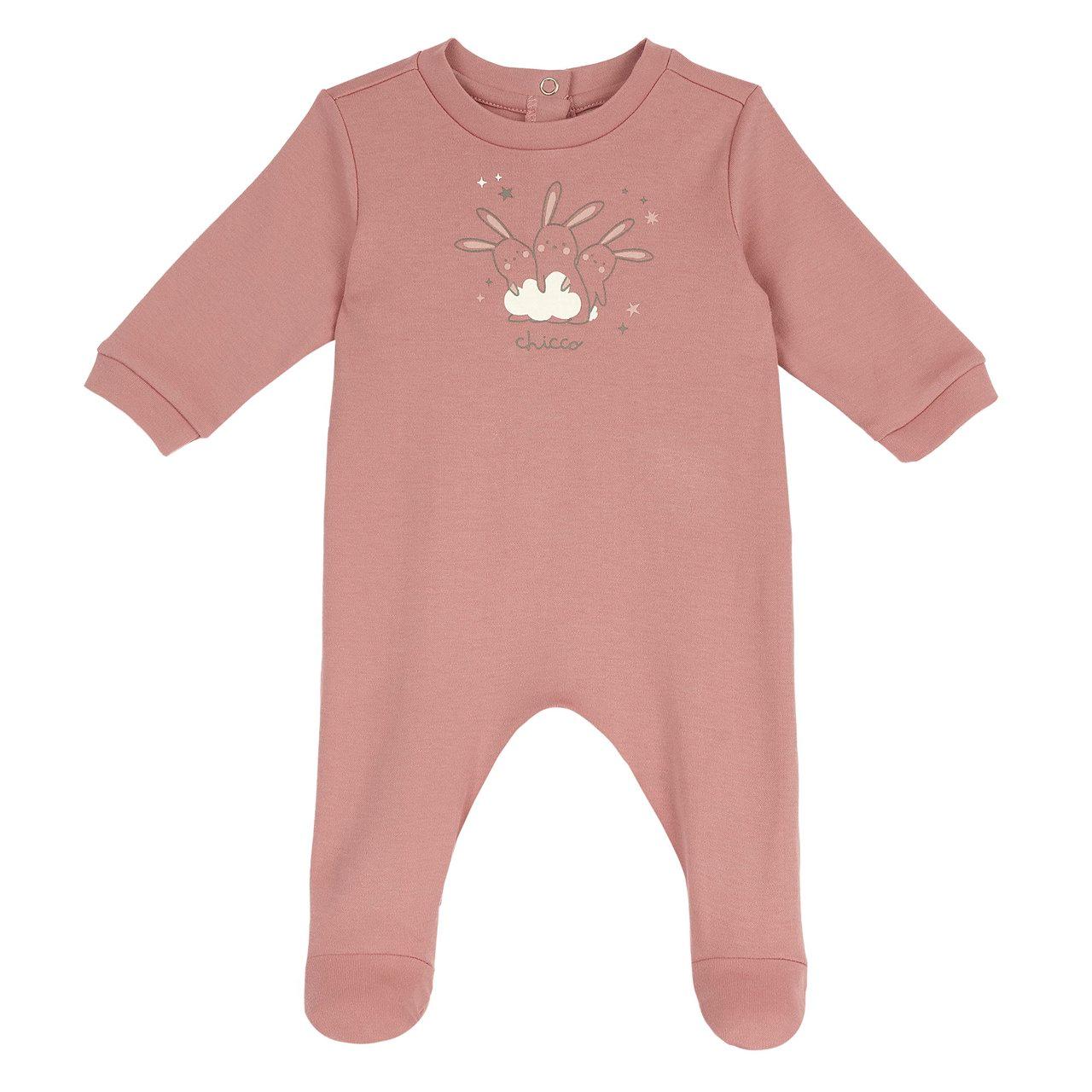 Tutina Aperta Dietro | Chicco Tutina rosa Chicco aperta dietro per bambina in morbido tessuto interlock, con grafica stampata e bottoncini automatici per una facile vestizione. | Chicco