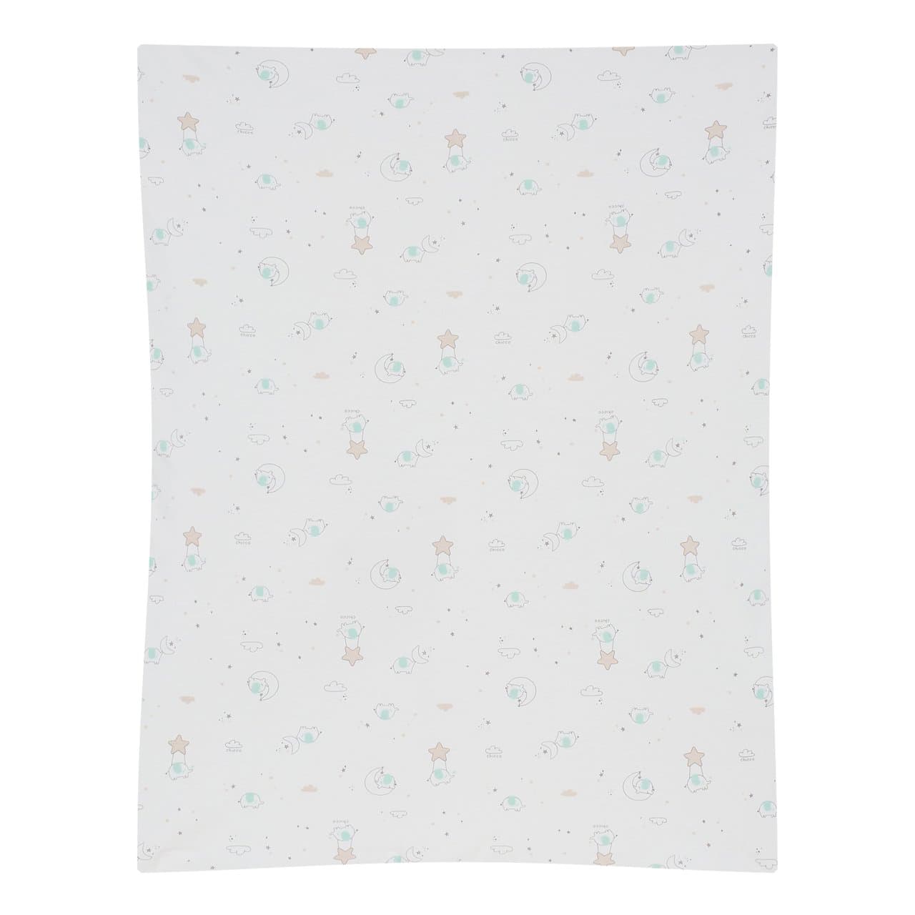Coperta Carrozzina | Chicco Coperta carrozzina Chicco bianca in tessuto interlock con stampa fantasia, misura 80x64 cm, ideale per neonata autunno/inverno e corredino. | Chicco
