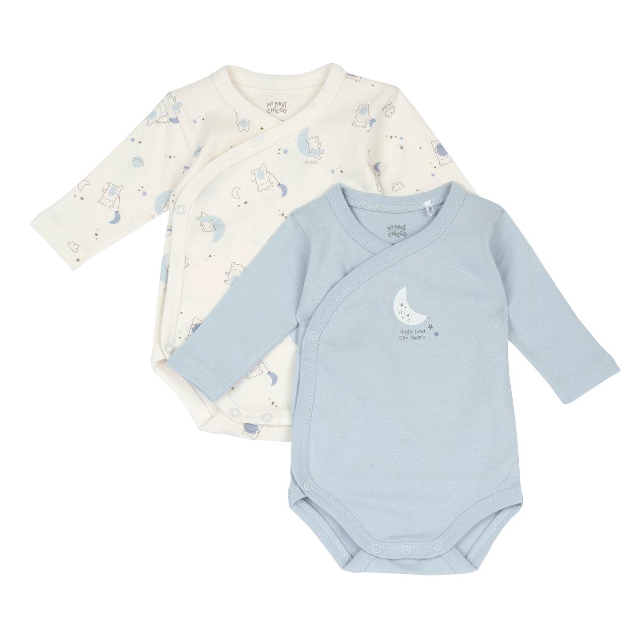 Set Body Intimo | Chicco Set di due body intimi a manica lunga Chicco per bambina in morbido tessuto interlock rosa, con stampa fantasia e grafica, certificati Oeko-Tex. | Chicco
