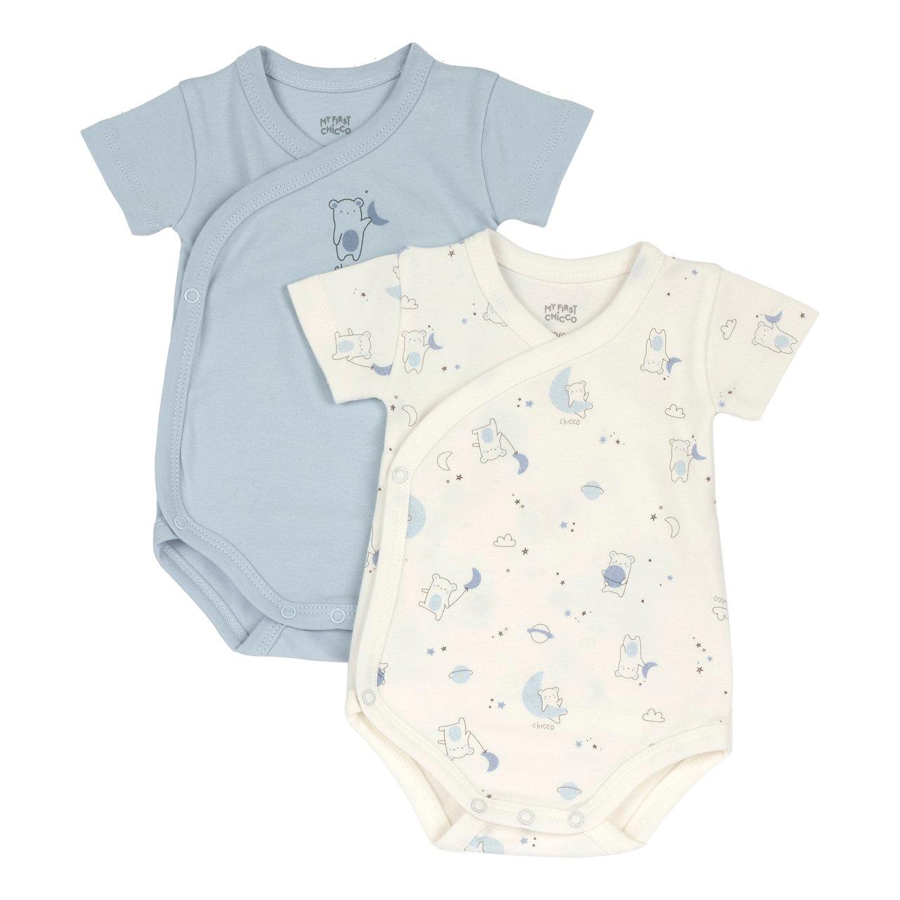 Set Body Intimo | Chicco Set di due body intimo a manica corta Chicco per neonata, rosa, in morbido tessuto interlock con stampa fantasia, ideale per l'autunno/inverno. | Chicco