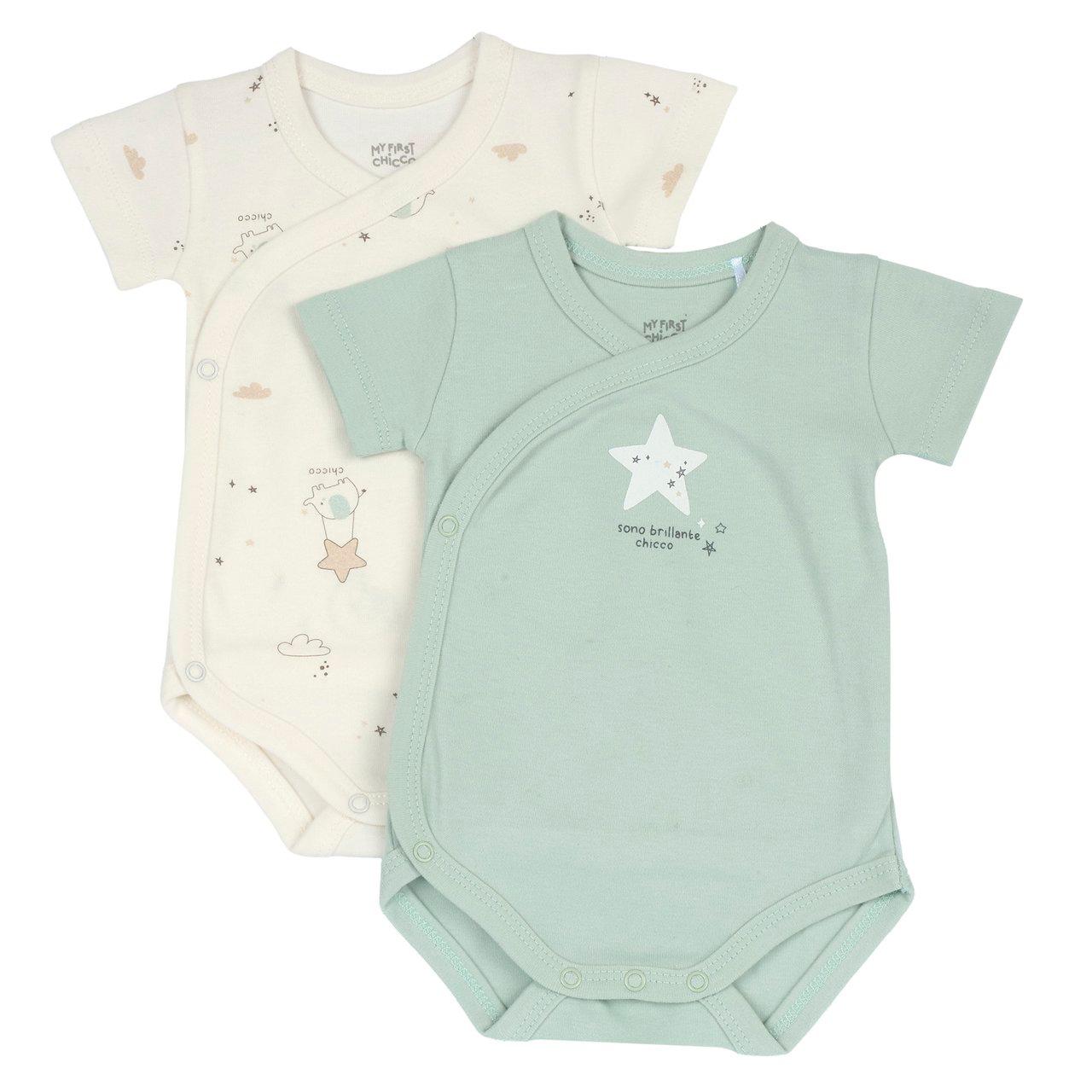 Set Body Intimo | Chicco Set di due body intimo a manica corta Chicco per neonata, rosa, in morbido tessuto interlock con stampa fantasia, ideale per l'autunno/inverno. | Chicco