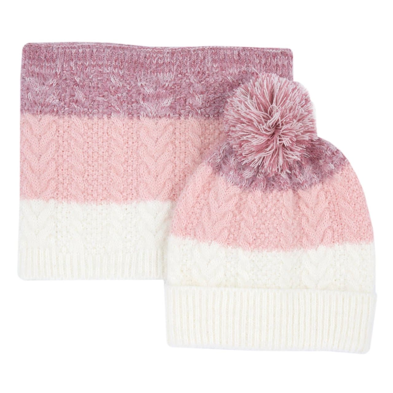 Set Cappello Con Collo | Chicco Set cappello con scaldacollo Chicco bianco in maglia lavorata per bambina, con pompon tono su tono e risvolto a coste, ideale per l'autunno/inverno. | Chicco