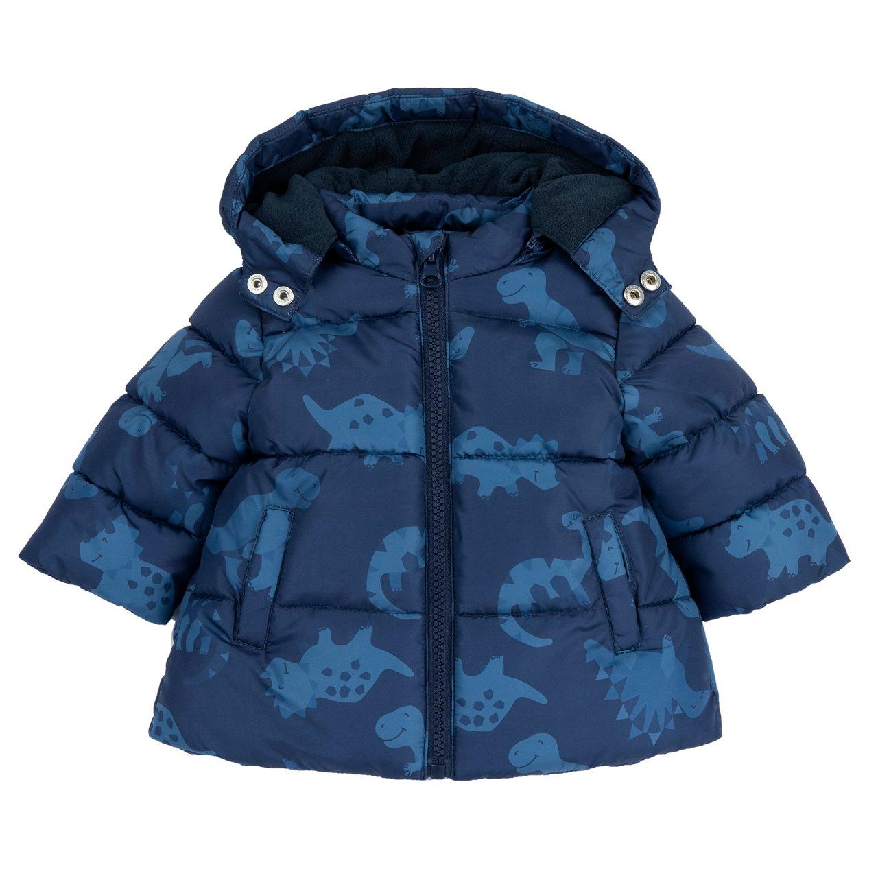 Giubbotto Fantasia Con Cappuccio Rimovibile | Chicco Giubbotto invernale blu da bambino Chicco con fantasia dinosauri, cappuccio removibile e interno in pile, ideale per l'autunno/inverno. | Chicco